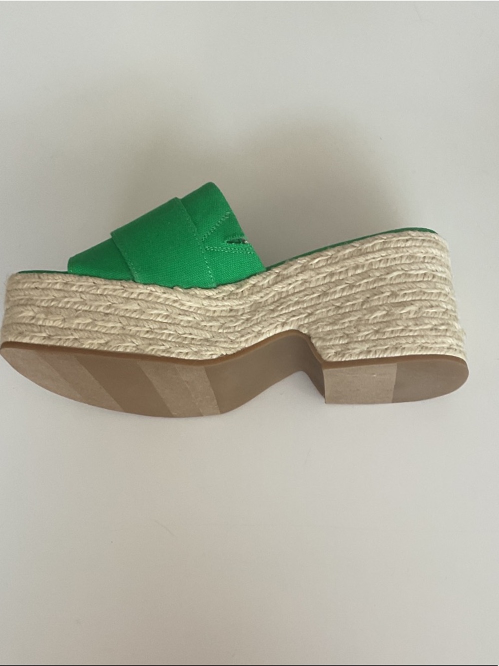 Sugar Embellished Green Espadrille Wedge Sandals NWT Sz 7 - Picture 6 of 10